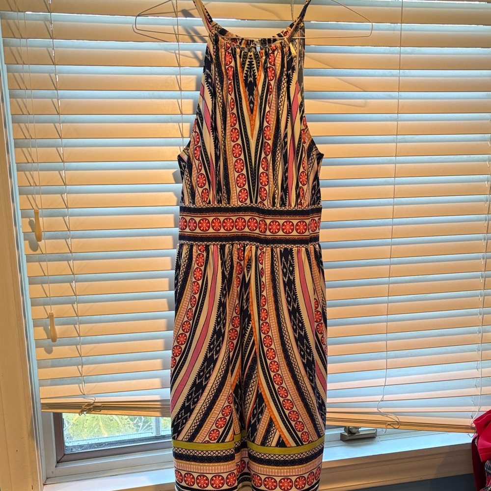 London Times Navy and Pink Patterned Sundress